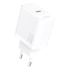 DUDAO Hitri omrežni polnilnik 30 W PD GaN USB-C – bel