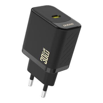 DUDAO Hitri omrežni polnilnik 30 W PD GaN USB-C – črn