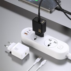 DUDAO Stenski polnilnik PD20W GaN USB-C - črne barve