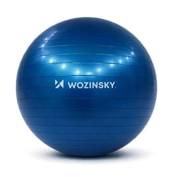 WOZINSKY Gimnastična žoga za vadbo s črpalko, 65 cm – modra
