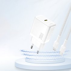 DUDAO Stenski polnilnik PD20W GaN USB-C - bel