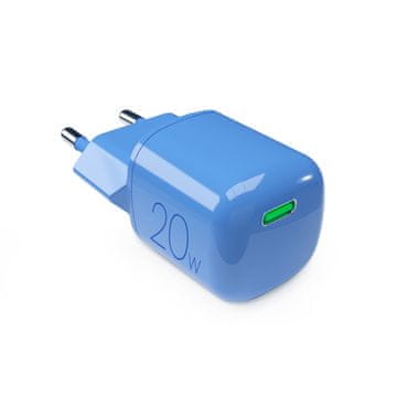 Puro 20 W GaN USB-C omrežni polnilnik – modri