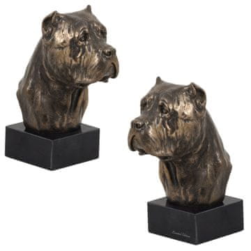 shumee Cane Corso Italiano - kipec psa, doprsni kip na kamnitem podstavku, skulptura, trofeja za razstavo psov, Art-Dog