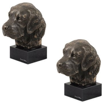 shumee Zlati prinašalec - pasja figurica, doprsni kip na kamnitem podstavku, skulptura, trofeja za razstavo psov, Art-Dog