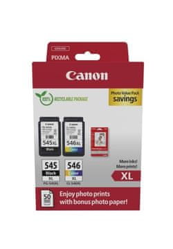 shumee Canon PG-545XL/CL-546XL (8286B011) Paket kartuš s črnilom za fotografske tiskalnike, črna/CMY