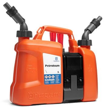Husqvarna Dvokomorna posoda za kurilno olje Combi 5L + 2,5L pokrovček proti kapljanju