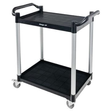 shumee Plastični natakarski voziček z 2 policama Mega-M Š-80 cm G-40 cm V-95 cm črne barve N