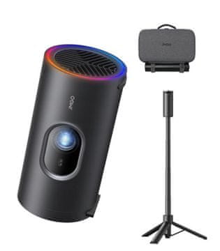 shumee jmgo PicoPlay+ LED projektor + stativ z ohišjem za prenosno baterijo, črne barve
