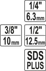 YATO Komplet adapterjev SDS-plus za nastavke - 1/4, 3/8, 1/2 / YT-04686 / yato