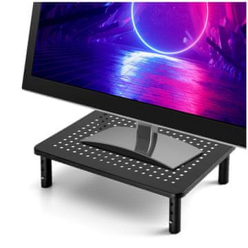 Gockowiak STOJALO ZA MONITOR, PREDAL ZA PRENOSNIK, ORGANIZATOR ZA PISNO MIZO, ČRNO STOJALO