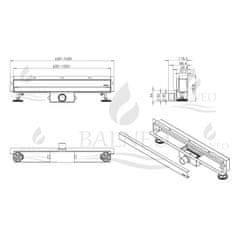 W-Drain NEXT 2v1 Linearni stenski odtok 90 cm dvostranski zlat