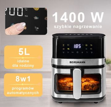 shumee Cvrtnik za maščobe Bergmann YA, 1 komora, 5 l, 1400 W, N
