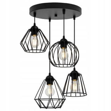 GH ČRNI ŽIČNI VISEČI LAMP LOFT MIX LESTENCI