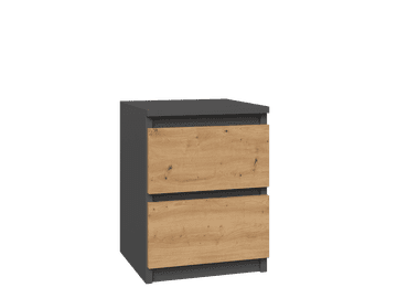 Topeshop Nočna omarica Malwa M2 ANTRACIT ARTISAN