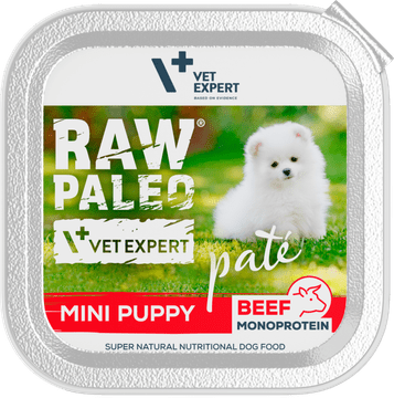 VetExpert RAW paleo pašteta Mini Puppy Beef 150g