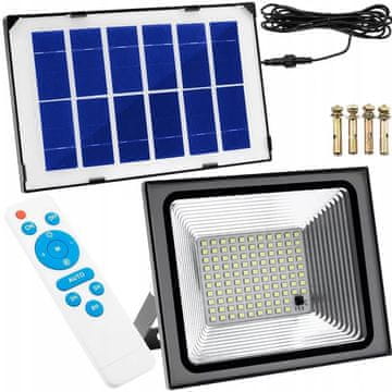 shumee Solarna halogenska svetilka s senzorjem somraka 50W daljinsko upravljana svetilka 206 LED 3Ah 5m aluminij