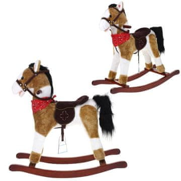 Nobo Kids Interaktivni gugalni konjiček Neighs Wagging Tail Cowboy šal bež in bel