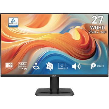 MSI Zaslon PRO MP275Q E14 / 68,6 cm (27") / 2560x1440 (WQHD) / IPS / 144 Hz / 1 ms (MPRT) / 300 nits / 1500:1 (črn)