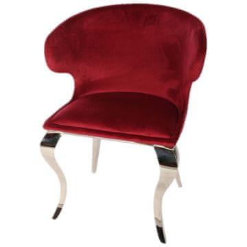 shumee Žametno roza kromiran jeklen stol Glamour Style