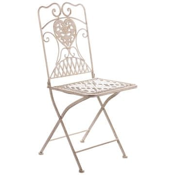 shumee Eleganten vrtni stol Shabby Chic v barvi Ecru