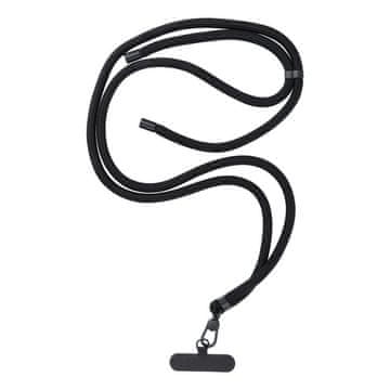 OEM Vrvica za telefon, obesek za telefon – SWING (8 mm) z nastavljivo dolžino / dolžina vrvice 165 cm (največ 82,5 cm v zanki) / za nosenje prek ramena ali okoli vratu – črna