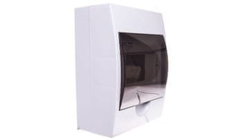 Kanlux Modularna razdelilna omarica, plastična, 1x6, nadometna, IP40, IK06, N+PE, razred II, prozorna siva vrata, DB106S, 1X6P/SMD, bela, 3831