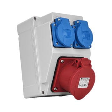 tp electric Prazno ohišje razdelilne omarice brez ožičenja z vtičnicami 16A 400V 2x 230V Schuko VDE prazna električna razdelilna omarica TpE 0486