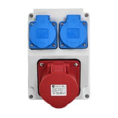 tp electric Prazno ohišje razdelilne omarice brez ožičenja z vtičnicami 16A 400V 2x 230V Schuko VDE prazna električna razdelilna omarica TpE 0486