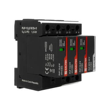 Saltek Prenapetostni odvodnik tip 1 50kA FLP-12,5 V/3+1 do 255 V DC Prenapetostna zaščita z varistorjem za DIN-letev za nizko napetost