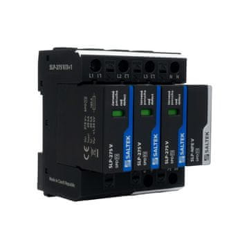 Saltek Prenapetostni odvodnik tip 2 40kA SLP-275 V/3+1 do 255V DC Varistorski prenapetostni odvodnik za nizko napetost na DIN-letev