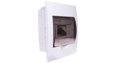 Kanlux Modularna razdelilna omara plastična 1x6 vgradna IP40 IK06 N+PE II razred prozorna siva vrata DB106F 1X6P/FMD bela 3841