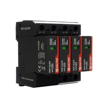 Saltek Prenapetostni odvodnik tip 1 12,5 kA FLP-12,5 V/4 do 350 V DC Prenapetostna zaščita za DIN-letev za nizko napetost