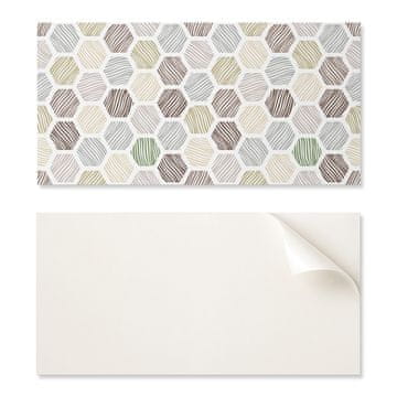 COLORAY Komplet samolepilnih PVC ploščic s šesterokotnim vzorcem in črtami 6x60x30 cm