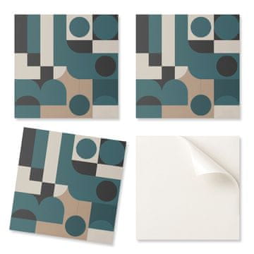 COLORAY Samolepilne vinilne ploščice s potiskom za dnevno sobo abstraktne oblike in obrazci 20x20x20 cm