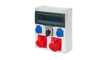 Elektro-Plast RS razdelilna omarica 13-modulska 0/1 stikalo 2X2P+Z, 3P+N+Z 16A, 3P+N+Z 32A nadometna montaža IP44 6210-16