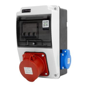 shumee Gradbena razdelilna omarica XS 16A 2x230V Siemensova erbetka IP44 pretokovno odklopnik Doktorvolt DV-6081-D
