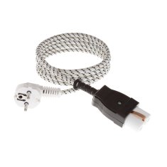 PLETEN NAPAJALNI KABEL S KAPICO 2M 3x0,75MM2 BELO-ČRNI SCHUKO