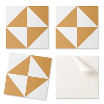 COLORAY Samolepilne vinilne ploščice Geometrijski trikotniki v kvadratih 20x20x20 cm