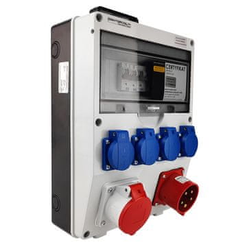 shumee Razdelilna omarica za stavbe z ročajem in sprejemno vtičnico 32A TD-S/FI 16A 4x230V Schuko Doktorvolt 0229