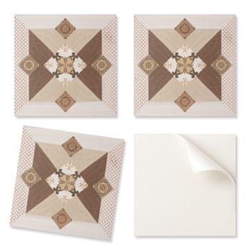 COLORAY Samolepilne vinilne ploščice - Stenska dekoracija za pisarno z mozaičnim vzorcem in ornamenti 20x20x20 cm