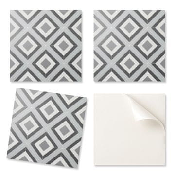 COLORAY Komplet vinilnih ploščic z vzorcem za dnevno sobo, samolepilni geometrijski diamantni vzorec 20x20x20 cm