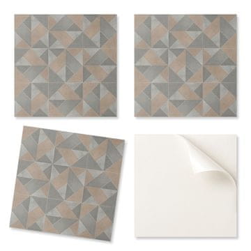 COLORAY Paket vinilnih ploščic z dekorjem za kuhinjo ali kopalnico z geometrijskim trikotnim vzorcem 9x30x30 cm