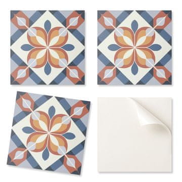COLORAY Samolepilne vinilne ploščice za oblogo z geometrijskim cvetličnim vzorcem 9x30x30 cm