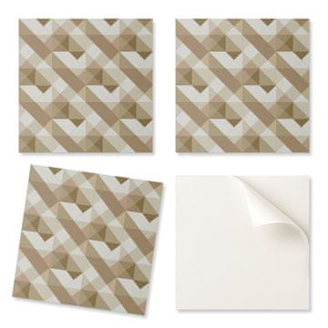 COLORAY Komplet vinilnih ploščic Enostavna postavitev Geometrija v zemeljskih tonih 20x20x20 cm