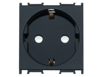 TEM Modularna vtičnica za talno dozo 2P+Z 16A 230V schuko 2 modula črno-mat VM10SB-U TEM za PD12 9267 / 9456