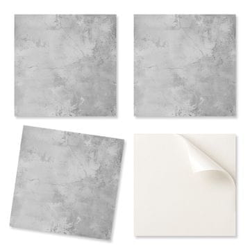 COLORAY Dekorativne samolepilne vinilne ploščice - za hodnik s teksturo betona in praskami 4x50x50 cm