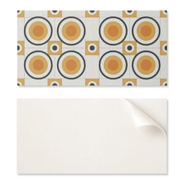 COLORAY Vinilna dekorativna plošča z grafiko za kuhinjo ali kopalnico 100x50 cm Geometrija krogov in kvadratov