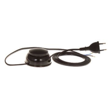 Plast Rol Priključni kabel z nožnim stikalom PWN-2 1,9 m 2x0,5 mm² z ravnim vtičem 250 V 16 A črne barve W-10148
