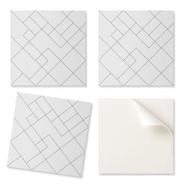 COLORAY Paket samolepilnih vinilnih ploščic z vzorcem za spalnico z abstraktnim linijskim vzorcem 20x20x20 cm