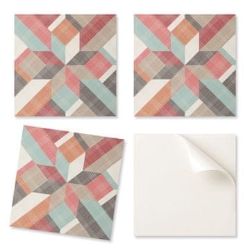 COLORAY Komplet PVC vinilnih ploščic geometrijskih barvnih oblik 9x30x30 cm
